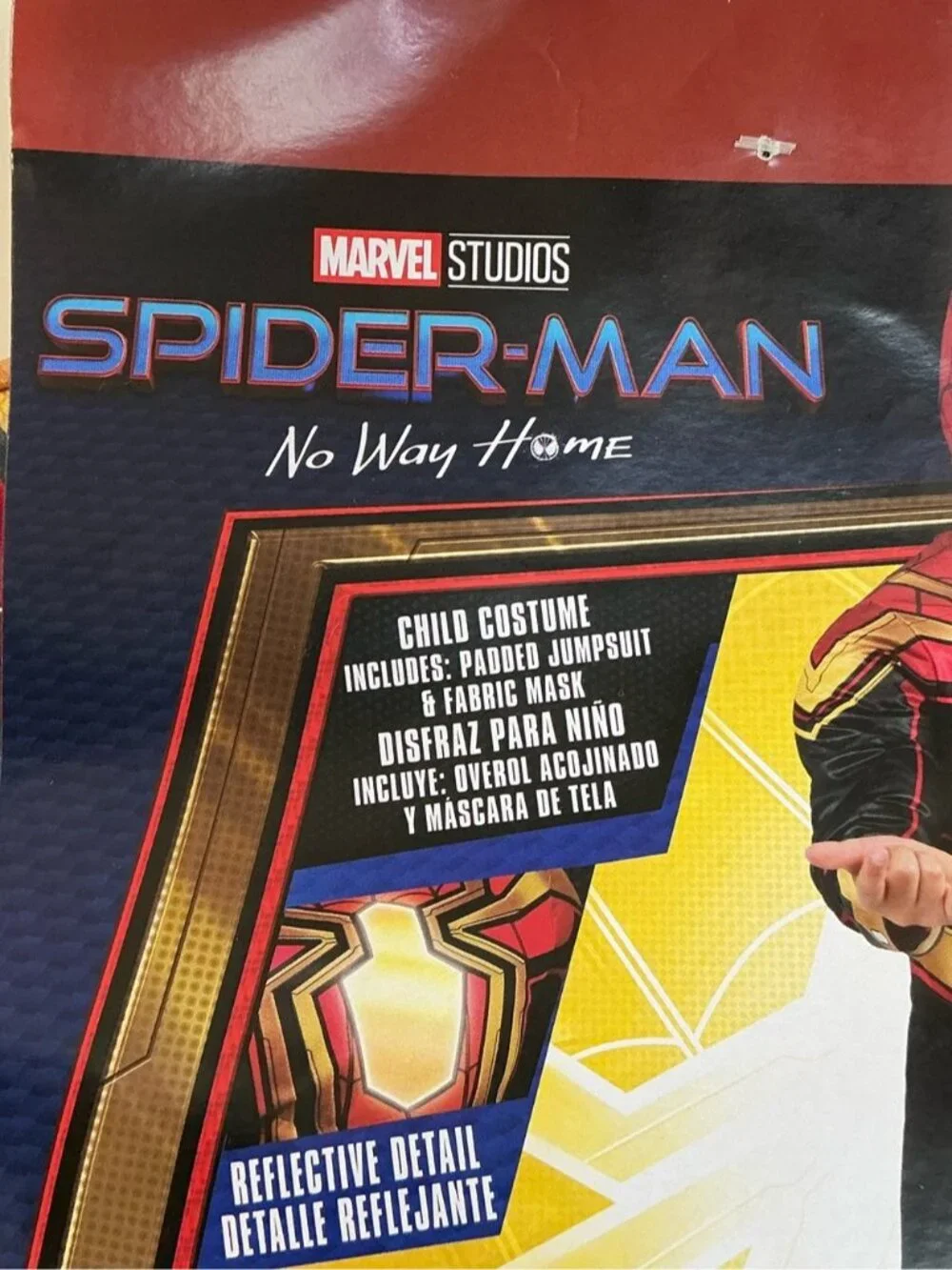 Spiderman Costume Jumpsuit With Fabric Mask NEW Halloween Set Kids Boys Medium 8